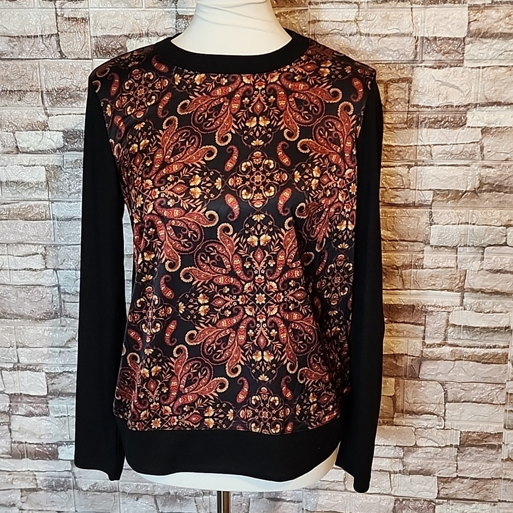 Rafaella Rio Red Long Sleeve Vibrant Paislety Patterb Brand New